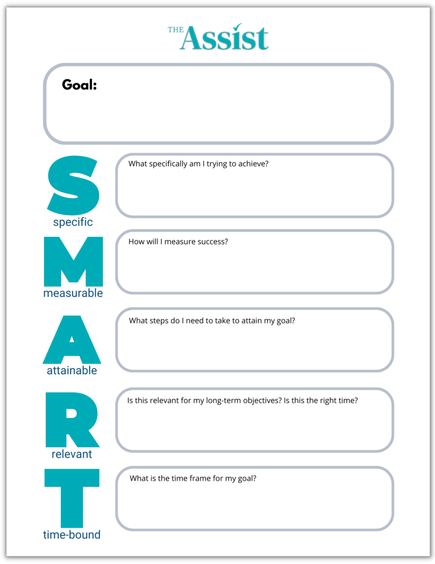 The Assist's SMART Goals Template